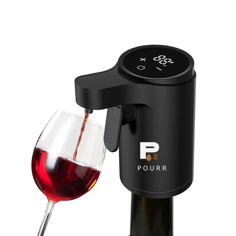 Black POURR dispenser with digital touch control